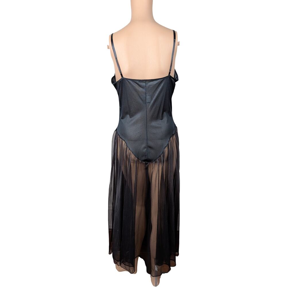 VTG 80s Frederick’s of Hollywood Dress Black Gold Asymmetric Whimsigoth Rare S/M - Picture 8 of 10